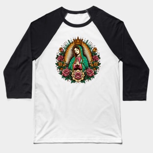 Virgen Guadalupe Latina Baseball T-Shirt